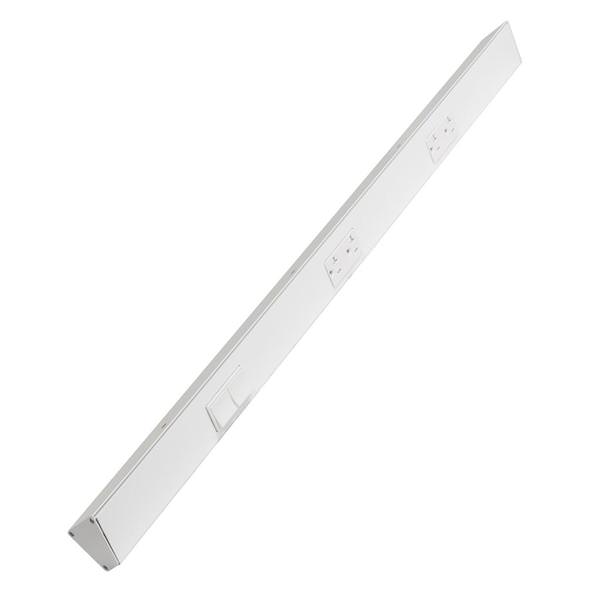 36" 20 amp 120 volt White 2 Single Pole Switch/Receptacle Combination Power Strip